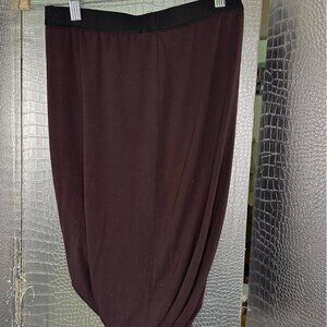 T BY ALEXANDER WANG Twist Burgundy Stretch Modal Skirt Size Small
